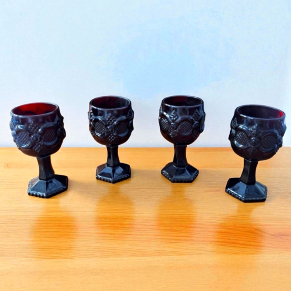 Avon Cod Ruby Red  Goblets